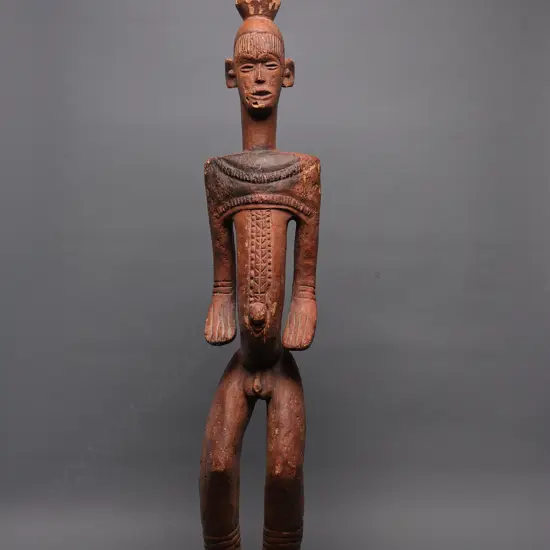 West African Igbo Ikenga wood/ochre male figure,